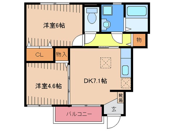 コンフォ－ト下府の物件間取画像